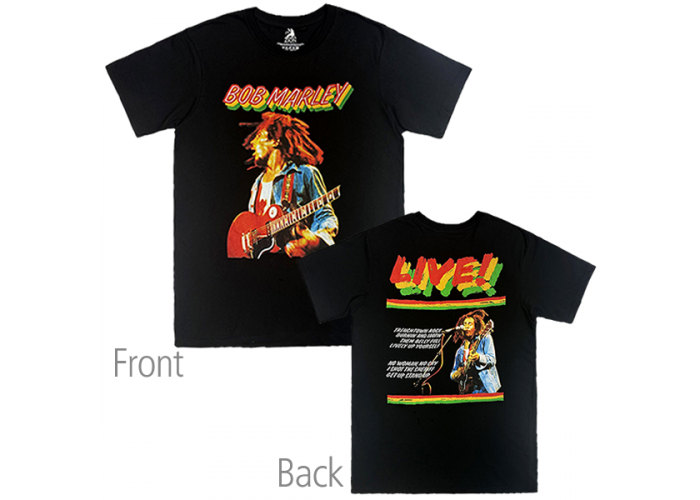 Bob Marley（ボブ・マーリー）Live! ライブ カバーアート・デザインTシャツ 両面プリント