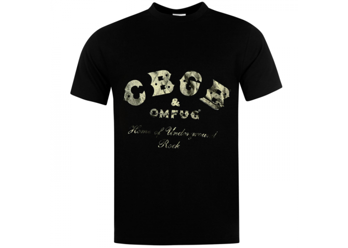 CBGB（シービージービー） テクスチャーロゴ パンクロックTシャツ #1