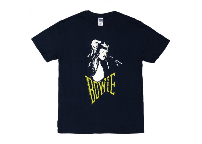 David Bowie （デヴィッド・ボウイ） On Stage Tonight デザイン Tシャツ ネイビー Mick Rock