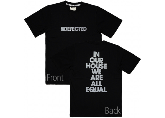 Defected Records （ディフェクテッド） ディープハウス クラブDJ 両面 反射ロゴTシャツ 特別仕様 In Our House We Are All Equal 廃版 希少品