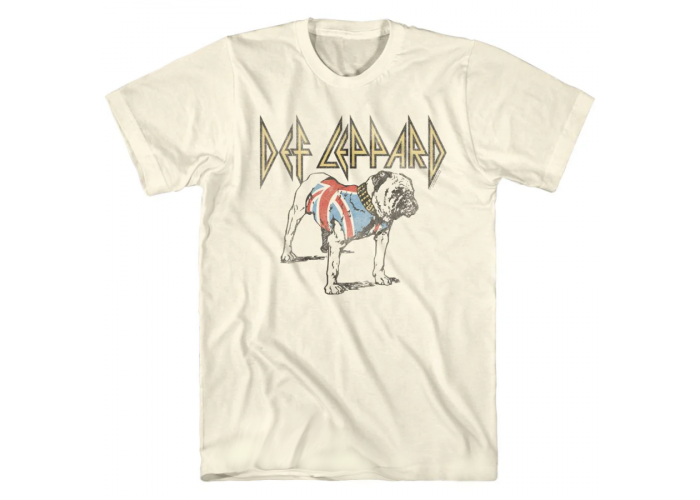 Def Leppard（デフ・レパード） Bulldog ブルドッグ デザイン・バンドTシャツ #1 ナチュラル