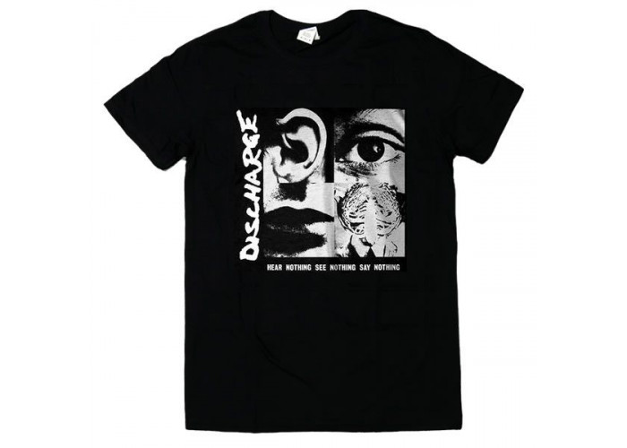 Discharge（ディスチャージ）名盤『Hear Nothing See Nothing Say Nothing』ジャケット・デザインTシャツ