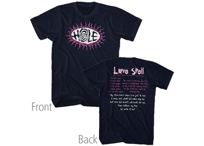 Hole（ホール）Love Spell 両面プリント バンド・ロゴTシャツ コートニー・ラヴ オルタナ