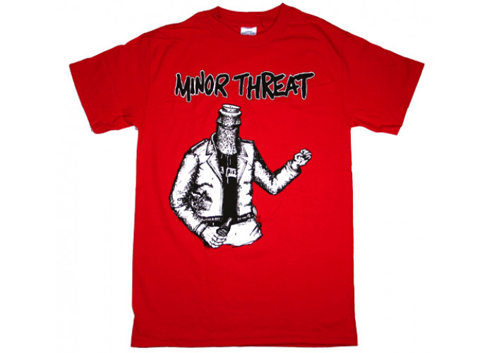 Minor Threat（マイナー・スレット） Bottleman（Bottled Violence）レッド パンクロックTシャツ #1