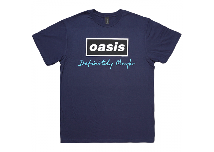 Oasis（オアシス）Definitely Maybe バンド・ロゴ Tシャツ ネイビー【祝！再結成】