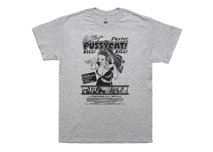 Faster, Pussycat! Kill! Kill! カルト映画 ポスターTシャツ ラス・メイヤー グレー単色