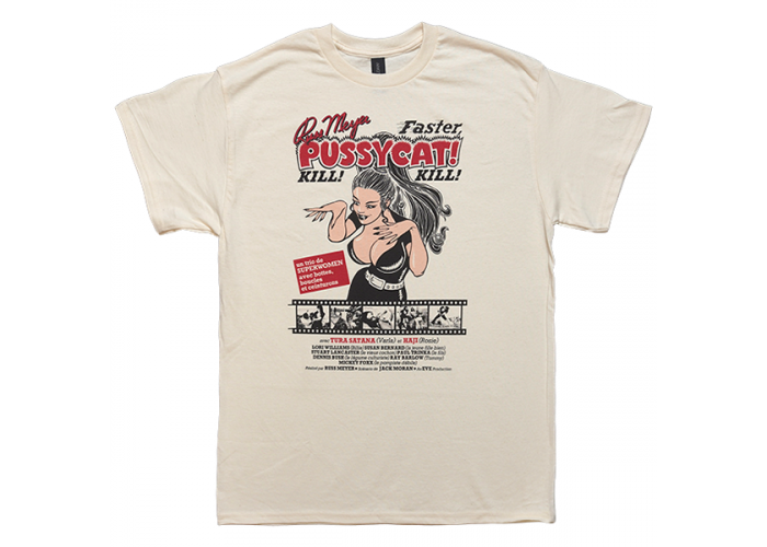 Faster, Pussycat! Kill! Kill! カルト映画 ポスターTシャツ ラス・メイヤー 生成りカラー