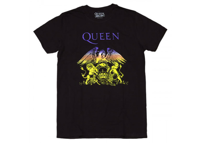 Queen（クイーン） バンドTシャツ Crest（紋章）パープル 黒