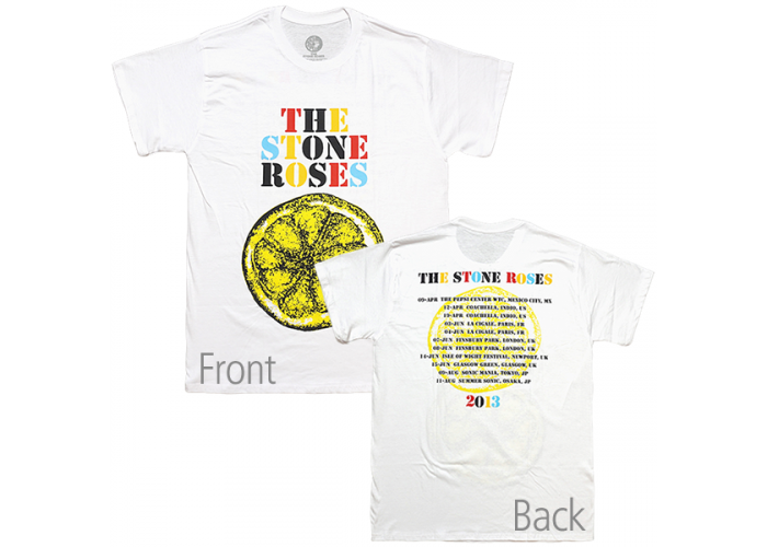 The Stone Roses （ザ・ストーン・ローゼズ） 2013年ツアーTシャツ 両面プリント レモン柄 定番