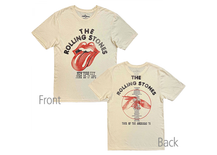 Rolling Stones（ローリング・ストーンズ） 1975年 NYCライブTシャツ 両面プリント ニューヨーク