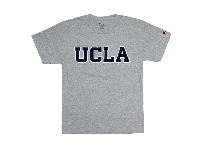 UCLA （カリフォルニア大学ロサンゼルス校） カレッジTシャツ #1 Champion公式 ロゴTシャツ  スポーツグレー