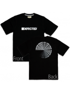 Defected Records （ディフェクテッド） ディープハウス クラブDJ 両面 スパイラル ロゴTシャツ ブラック 廃版 希少品
