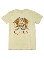 Queen（クイーン） バンドTシャツ Crest（紋章） フルカラー ベージュ