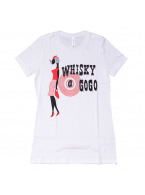 WHISKY A GO-GO（ウィスキー・ア・ゴーゴー） ロックの殿堂 サブカルチャーTシャツ ホワイト レディス 廃番希少品 在庫限り
