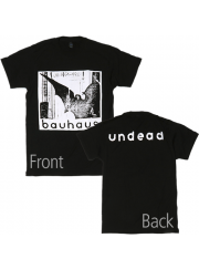 Bauhaus（バウハウス） ベラ・ルゴシの死 Undead Discharge ポスト・パンク カルト映画 両面プリントＴシャツ 黒