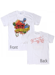 Guns N' Roses（ガンズ・アンド・ローゼズ）'91-'92 Tour Skull Heart 復刻バンドTシャツ 両面プリント