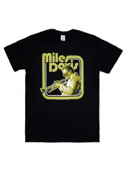 Miles Davis （マイルス・デイヴィス） Trumpet ゴールド・プリント ジャズTシャツ 
