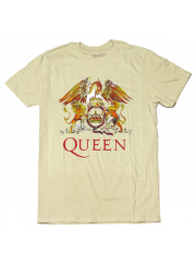 Queen（クイーン） バンドTシャツ Crest（紋章） フルカラー ベージュ