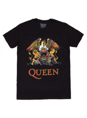 Queen（クイーン） バンドTシャツ Crest（紋章）フルカラー 黒