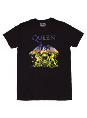 Queen（クイーン） バンドTシャツ Crest（紋章）パープル 黒